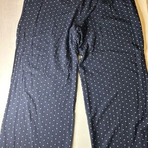 J. Jill Navy White Polka Dot Pants Casual Comfy Lightweight XL